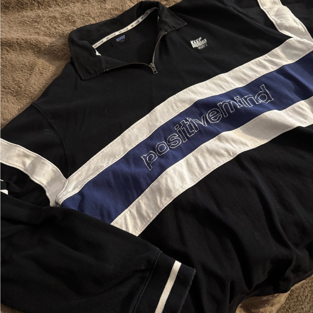 MT Black and Navy Sweatshirt with White Accents